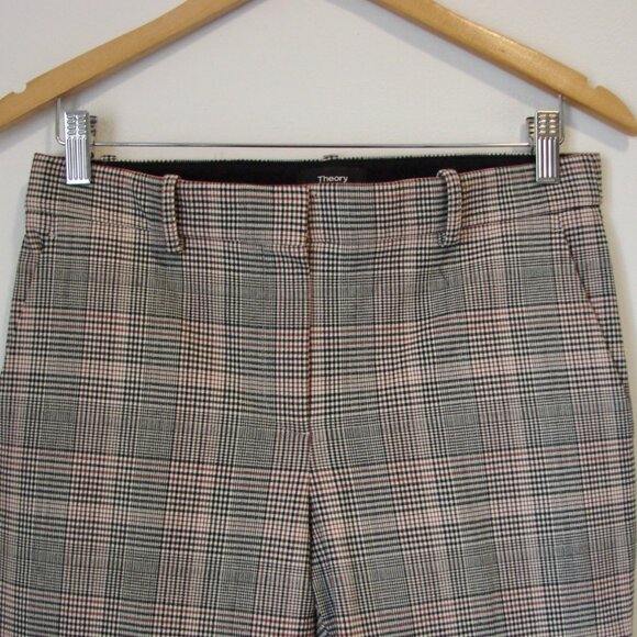 Theory Treeca 2 Glen Plaid Wool Pant Trousers Deco Portland Ankle Stretch  4 - Picture 5 of 16